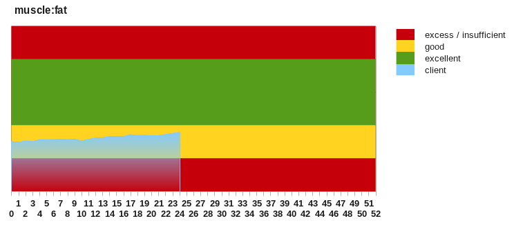 muscle/fat ratio with comparative ranges